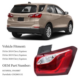 LEVANLIGHT Tail Light Assembly Compatible with Chevy Equinox 2018 2019 2020 Halogen Type Rear Outer Tail Lamp Right Passenger Side, Replaces# 84769836, GM2805132