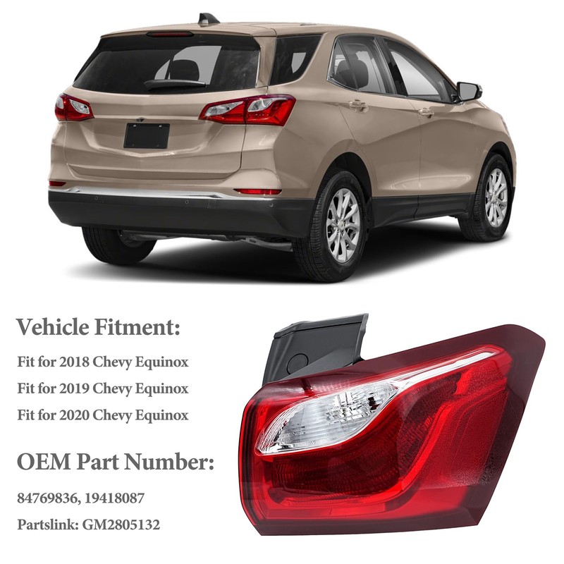 LEVANLIGHT Tail Light Assembly Compatible with Chevy Equinox 2018 2019