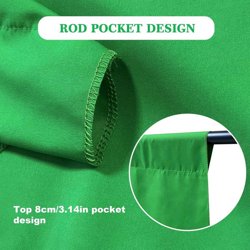 Kavier Green Screen Backdrop, 1.8x2.4M / 6x8FT Portable Green Screen,