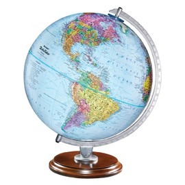 Gulf of America Student Globe - Educational Classic World globe, Blue Ocean, Raised Relief feature, made in USA, 12"/30cm diameter