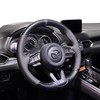 Steering Wheel Cover Hand-Stitch on Black Leather Protector Wrap for