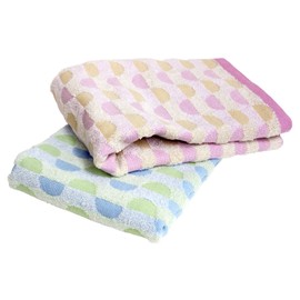 Imabari Towel Certified Bath Towel hiorie (Hiorie) Geometric Jacquard Caribbean 2-piece Set Assorted 2 Colors 01 Made in Japan Imabari Brand Quick-drying Cotton 100% Cotton