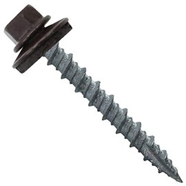 Metal ROOFING SCREWS: (250) 10 x 1-1/2" Dark Brown Hex Head Sheet Metal Roof Screw. Self starting metal to wood siding screws. EPDM washer. Colored head