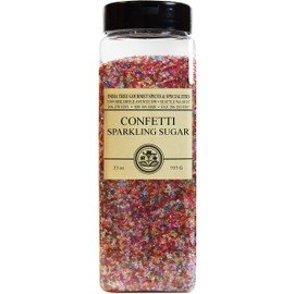 India Tree Pure Confetti Sparkling Sugar , Pantry Pak, Shimmery Sugar Sprinkles for Baking and Decorating , 33 Oz (Pack of 1)