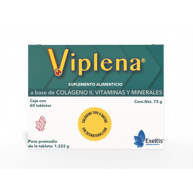 Viplena, Suplemento Alimenticio con Colageno II, Vitaminas y Minerales, 60
