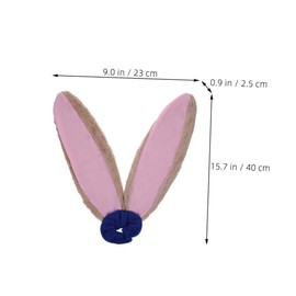Ipetboom Cute Plush Animal Ear Hair Ties 2 Pack Women's Hair Scrunchies Ponytail Holders Soft Fabric for Cosplay Everyday Use