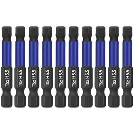 HPHOPE Hexagonal Bit Set, HEX 5.5 mm, Pack of 10, Length 50 mm, 1/4 Inch Hex Shank with Magnetism