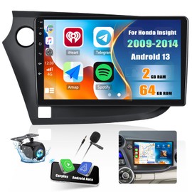 2G+64G Car Radio for Honda Insight 2009-2014 with Wireless Carplay Android Auto,9 inch Touchscreen Car Stereo Radio Support Mirror Link WiFi GPS Navigation Bluetooth FM RDS EQ SWC Backup Camrea