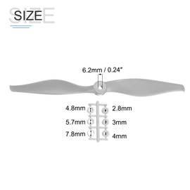 QUARKZMAN Pack of 5 10 x 6 Inch Propeller RC Propeller 2-Blade Grey with Adapter Rings for RC Aeroplane Prop Replacement