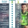 Topward LED Reflective Vest Running Gear, USB-C Rechargeable, Light Up
