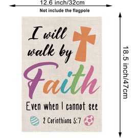 Easter Garden Flag Religious Cross Christian 12.5 x 18 Inch Burlap Double Sided Vertical Holiday Yard Outdoor Decorations