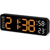 Yakiter Digital Alarm Clock, 9" LED Alarm Clock for Bedroom,