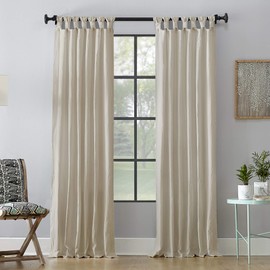 Archaeo Washed 100% Cotton Twist Tab Curtain, 52" x 95", Oatmeal