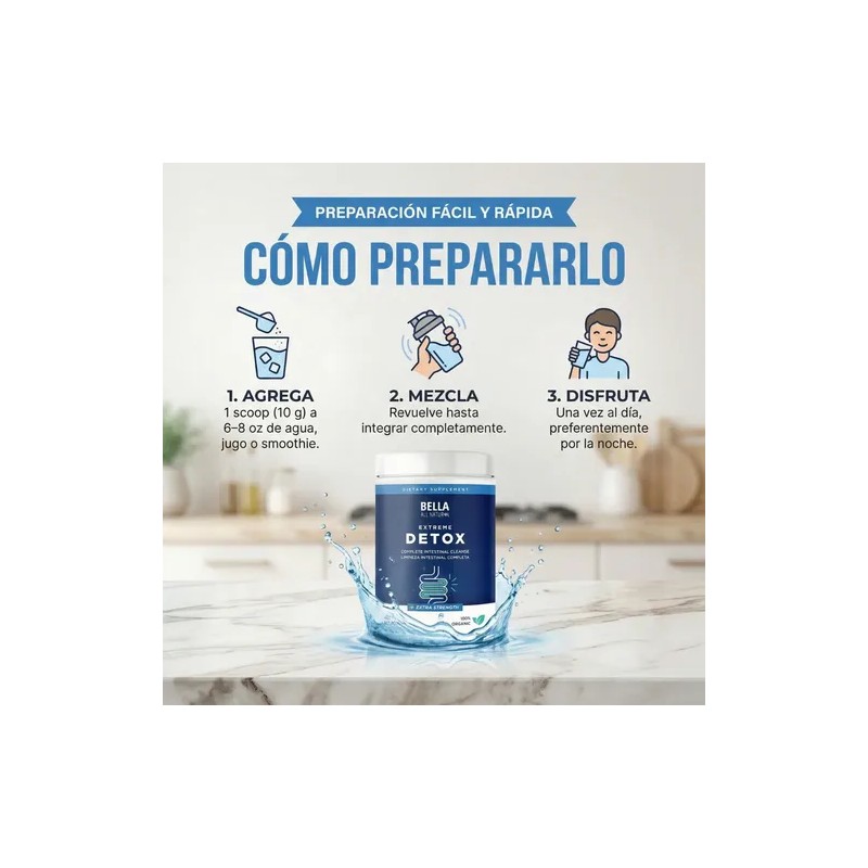Suplemento Herbal Extreme Detox Intestinal de Bella All Natural con