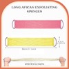 Pinkiou 3 Pack Shower Sponge with Handle, African Exfoliating Net,