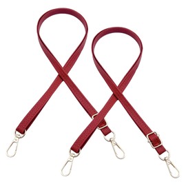 JMZLLRX 2 PCS Replacement PU Leather Bag Handles, Burgundy Adjustable Purse Strap for Handbags Shoulder Bag Crossbody Bag, DIY Purse Making Kit for Handmade Bag