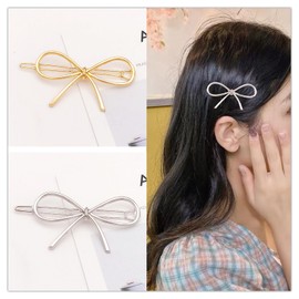 6Pcs Metal Bow Hair pins Hair Clips for Women Girls Chic Bows Hairpins Barrettes Simple Hair Pin Stylish Hair Accessories Minimalist Rhinestone Hair Clips, Crystal Hair Accessories