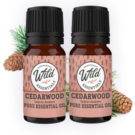 Wild Essentials Cedarwood 100% Pure Essential Oil 2 Pack - 10ml, Therapeutic Grade, Made and Bottled in The USA, Calming, Grounding