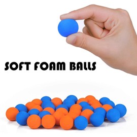 QCTOYS Foam Balls 40pcs - Popper Guns Bullets for Moving Shooting Game Blue Orange 2.7CM