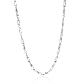 SKENUDY 18 K Gold-Plated Trendy Chain Necklaces for Men and Women W: 8 mm, L: 18.11 + 5 inches Gold Statement Departed Link Chain Necklace Bold Oval Link Barbell Links Paper Clip Chains, Stainless