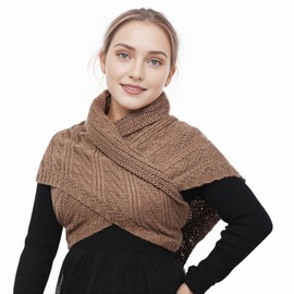 Women Winter Warm Scarf Medieval Vintage Knitted Cosy Wrap Shawl Warm Ladies Sweater Triangular Scarves Cape