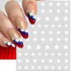 IDDFEVE 4th of July Nail Stickers, Laser Bright Red Blue