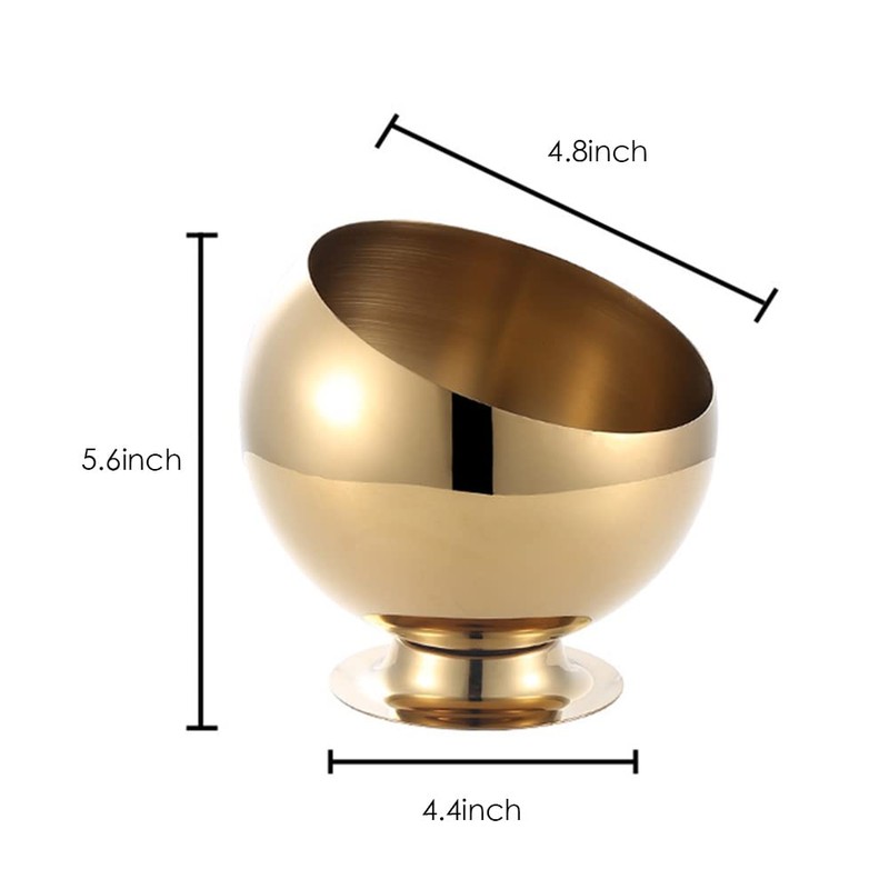 Mozacona Gold Stainless Steel Spherical Sugar Bowl Seasoning Jar Mints
