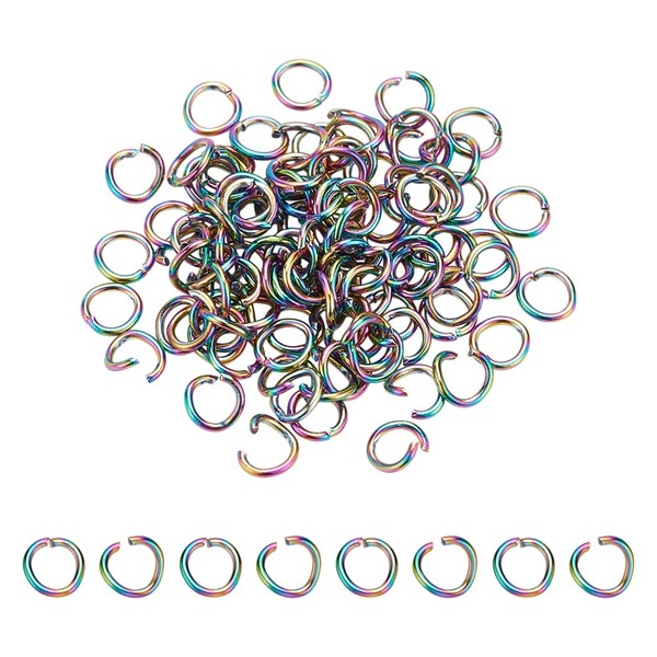 HOBBIESAY 80Pcs Jump Rings 4mm Stainless Steel Open Jump Ring