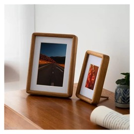 OLGyn Popular Wooden Photo Frame Solid Wood Mortise and Tenon Corner Picture Frame with 6/7/8-inch Photo Frame Black Walnut Teak Wood Home Decor (Color : Black walnut, Size : Card mouth 8.4x12.4c)