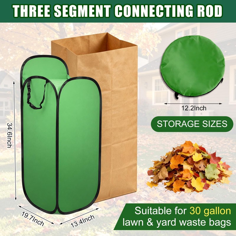 Leaf Bag Holder Stand with Extended Chute for 30 Gallon