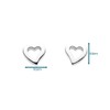 Dew Women's Sterling Silver Simple Open Heart Stud Earrings