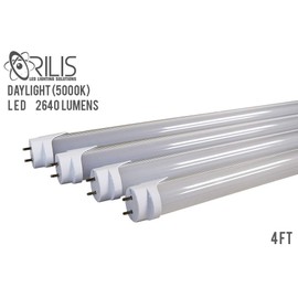 Orilis (4-Pack Single Ended 4 Ft. 5000K Daylight LED T8 Tubes - 5 Year Warranty