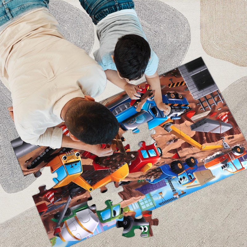 Jumbo Floor Puzzle for Kids,Construction Site Jigsaw Large Puzzles,48 Piece