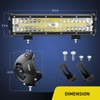 Nilight 12 Inch 300W LED Light Bar Triple Row Flood