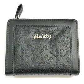 Bad Boy Bi-fold Wallet with L-Shaped Zipper Coin Case, Black