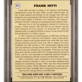 1992 True Crime Series 1, G-Men & Gangsters Trading Card #25  FRANK NITTI