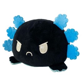 TeeTurtle - The Original Reversible Axolotl Plushie - Blue + Black - Cute Sensory Fidget Stuffed Animals That Show Your Mood
