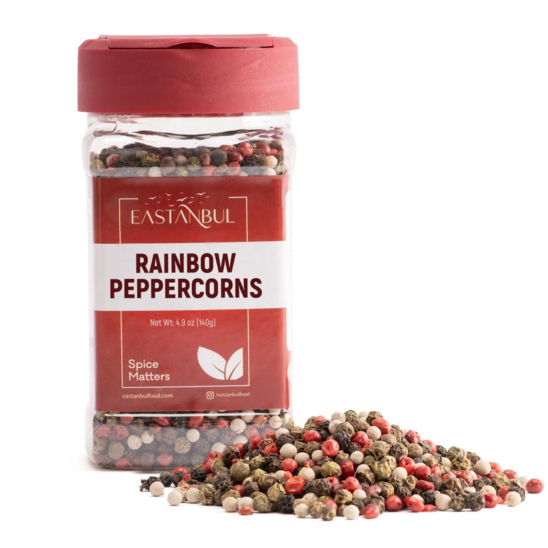 Eastanbul Salt and Pepper for Grinder Refill, Rainbow Peppercorns Whole