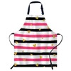Smooffly Black Pink Striped Apron Adjustable Bib Chef Aprons Cooking