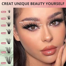 Lash Clusters Extension 280PCS Soft Individual Clusters Eyelash Extension 30 40 VIVAVENUS Lash Clusters D Curl (0.07D)9-16mm Mix DIY at Home