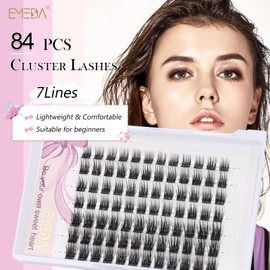 EMEDA Eyelash Clusters, 10 mm, DIY Individual Eyelashes, Eyelash Extensions, Thin and Soft, Natural-Looking Eyelashes, Eyelash Bands (D02-10 mm)