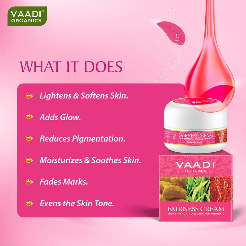 Vaadi Organics Saffron Fairness Cream with Aloe Vera & Turmeric