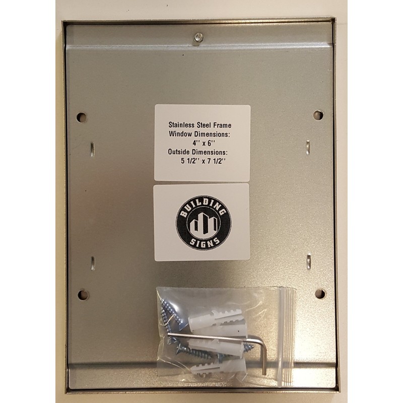 Elevator Permit Frame 4X6 Stainless Steel