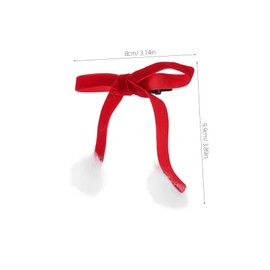 SAFIGLE Elegant Hair Bow Clips with Furry Balls Festive Hair Accessories for Women and Comfortable for Christmas and Year Celebrations