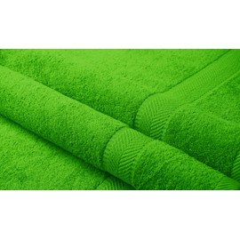 BY LORA Cotton Bath Extra Large Bath Sheet Towels, Lime, Set of 2