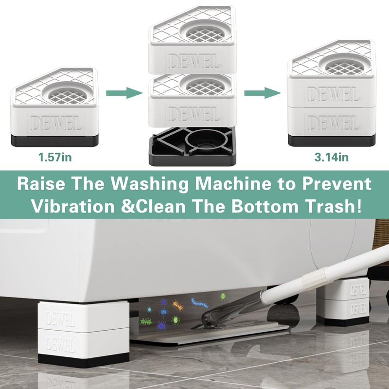 DEWEL Anti Vibration Pads for Washing Machine, 4 Pcs Washer