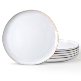 AmorArc Ceramic Dinner Plates Set of 6, 10.5 Inch Handmade Reactive Glaze Stoneware Plates, Rustic Shape Dinnerware Dish Set for Kitchen, Microwave & Dishwasher Safe, Scratch Resistant