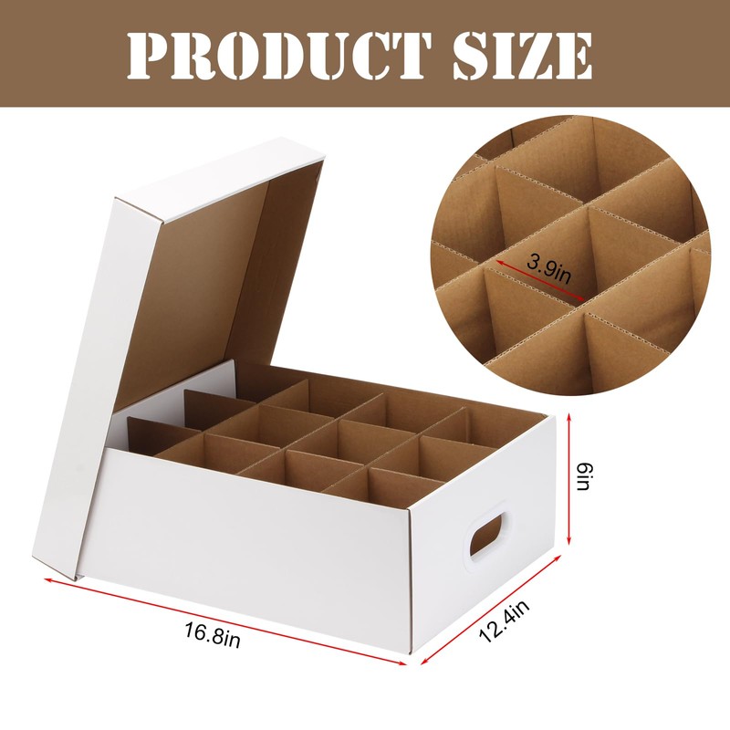 DIICCYO 6 Pcs Cardboard Mason Jar Storage Box for 16