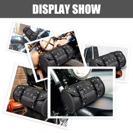 Motorcycle Front Fork Tool Bag Pouch Storage Luggage SaddleBag Leather Handlebar