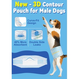 Dono Male Dog Diapers Disposable with Wetness Indicator, Super Absorbent Male Dog Wraps, 3D Contoured Cotton Core for Super Absorption, Leak-Proof Belly Bands, Soft & Secure Fit